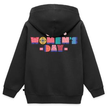 internationaler Frauentag - Kinder Premium Organic Zip Hoodie - Schwarz - Hinten - AI Model Kid Male (0cm)