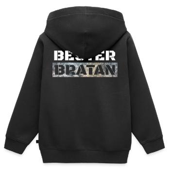 Bester Bratan Bruder Kumpel Digga - Kinder Premium Organic Zip Hoodie - Schwarz - Hinten - AI Model Kid Male (0cm)