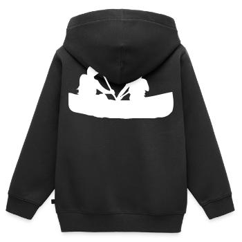 Paddeln - Kinder Premium Organic Zip Hoodie - Schwarz - Hinten - AI Model Kid Male (0cm)
