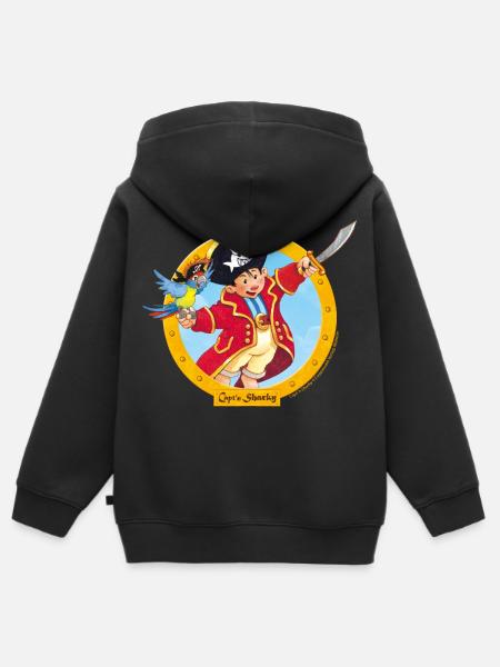 Käpt'n Sharky Piratenkapitän - Kinder Premium Organic Zip Hoodie - Schwarz