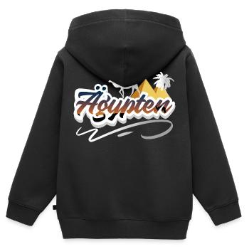 Ägypten - Kinder Premium Organic Zip Hoodie - Schwarz - Hinten - AI Model Kid Male (0cm)