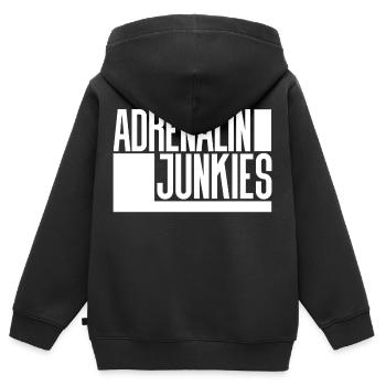 Junkies Adrénaline - Sweat Premium à capuche zippé enfant bio - noir - Dos - AI Model Kid Male (0cm)
