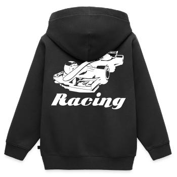 Racing - Kids Premium Organic Zip-up Hoodie - black - Back - AI Model Kid Male (0cm)