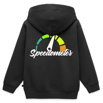Compteur - Sweat Premium à capuche zippé enfant bio - noir - Dos - AI Model Kid Male (0cm)