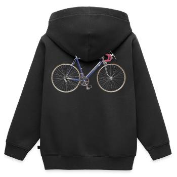 Rennrad 50er Jahre - Kinder Premium Organic Zip Hoodie - Schwarz - Hinten - AI Model Kid Male (0cm)
