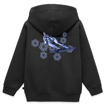 skiing - Sweat Premium à capuche zippé enfant bio - noir - Dos - AI Model Kid Male (0cm)