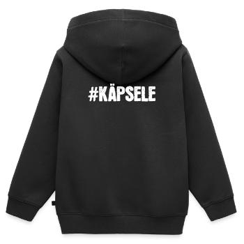 Käpsele - Sweat Premium à capuche zippé enfant bio - noir - Dos - AI Model Kid Male (0cm)