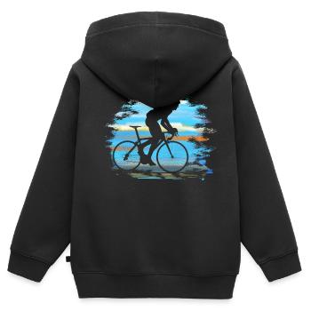 Racer - Sweat Premium à capuche zippé enfant bio - noir - Dos - AI Model Kid Male (0cm)