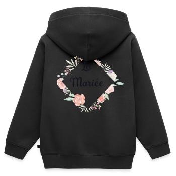 Romantische Blumen Die Braut - Kinder Premium Organic Zip Hoodie - Schwarz - Hinten - AI Model Kid Male (0cm)