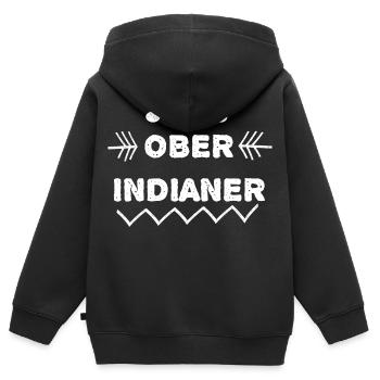 Ober Indianer Tribal Muster - Kinder Premium Organic Zip Hoodie - Schwarz - Hinten - AI Model Kid Male (0cm)