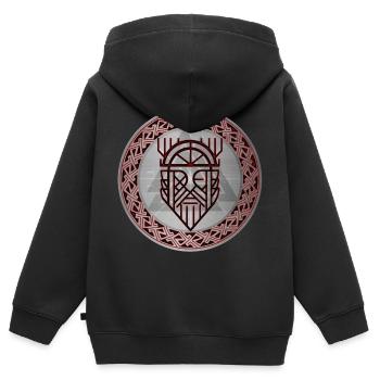 Valknut Vikings Odin Thor Keltische Symbole Pagan - Kinder Premium Organic Zip Hoodie - Schwarz - Hinten - AI Model Kid Male (0cm)