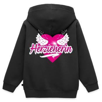 Erzieherin Erzieher - Kinder Premium Organic Zip Hoodie - Schwarz - Hinten - AI Model Kid Male (0cm)