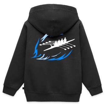 Rudersport - Doppel 4er - Kinder Premium Organic Zip Hoodie - Schwarz - Hinten - AI Model Kid Male (0cm)