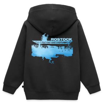 Rostock City Harbour - Kids Premium Organic Zip-up Hoodie - black - Back - AI Model Kid Male (0cm)