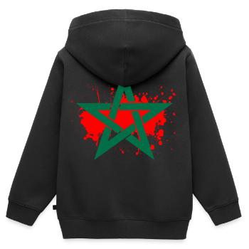 étoile marocaine maroc - Sweat Premium à capuche zippé enfant bio - noir - Dos - AI Model Kid Male (0cm)
