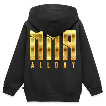 MMA - Mixed Martial Arts - MMA Allday - Sweat Premium à capuche zippé enfant bio - noir - Dos - AI Model Kid Male (0cm)