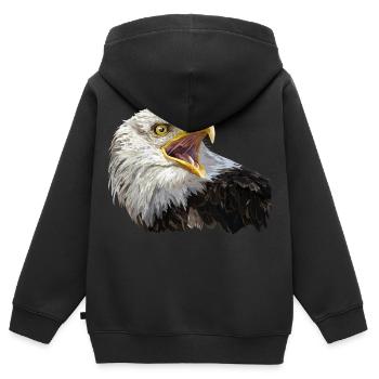 Weißkopfseeadler - Kinder Premium Organic Zip Hoodie - Schwarz - Hinten - AI Model Kid Male (0cm)