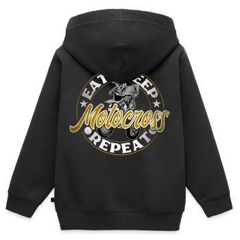 Motocross - Kids Premium Organic Zip-up Hoodie - black - Back - AI Model Kid Male (0cm)