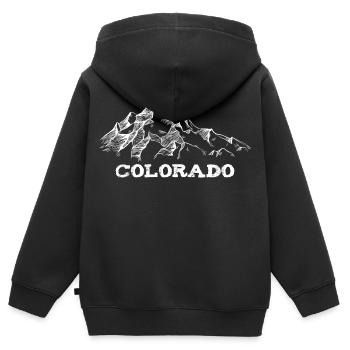Colorado Mountains - Kinder Premium Organic Zip Hoodie - Schwarz - Hinten - AI Model Kid Male (0cm)
