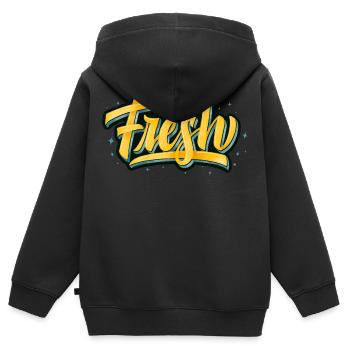 Fresh and cool - Kids Premium Organic Zip-up Hoodie - black - Back - AI Model Kid Male (0cm)