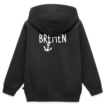 Bremen - Kinder Premium Organic Zip Hoodie - Schwarz - Hinten - AI Model Kid Male (0cm)