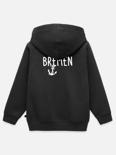 Bremen - Kinder Premium Organic Zip Hoodie - Schwarz