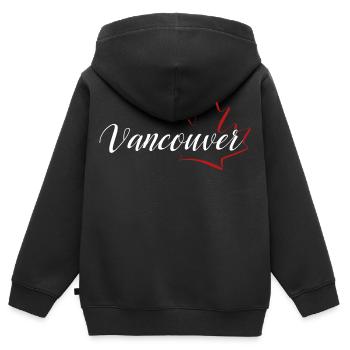 Feuille d'érable de Vancouver - Sweat Premium à capuche zippé enfant bio - noir - Dos - AI Model Kid Male (0cm)