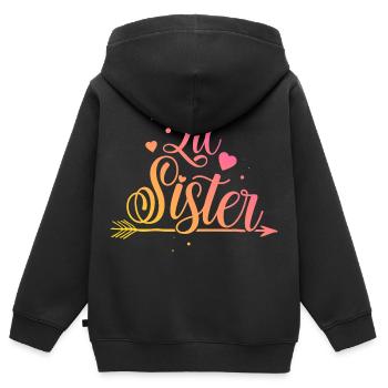 Kleine Schwester - Kinder Premium Organic Zip Hoodie - Schwarz - Hinten - AI Model Kid Male (0cm)