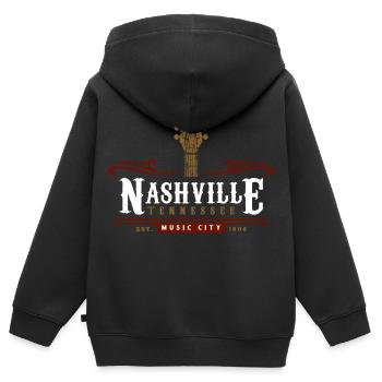 Nashville Tennessee Music City USA Amerika - Kinder Premium Organic Zip Hoodie - Schwarz - Hinten - AI Model Kid Male (0cm)