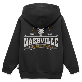 Nashville Music City Tennessee Gitarre USA Amerika - Kinder Premium Organic Zip Hoodie - Schwarz - Hinten - AI Model Kid Male (0cm)