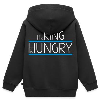 Hunger - Kinder Premium Organic Zip Hoodie - Schwarz - Hinten - AI Model Kid Male (0cm)