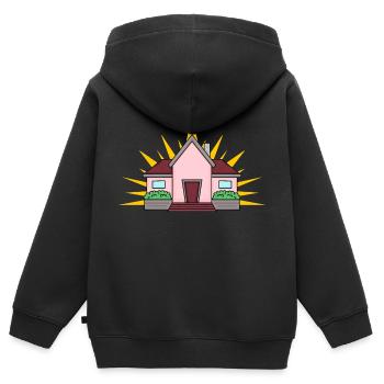 Haus - Kinder Premium Organic Zip Hoodie - Schwarz - Hinten - AI Model Kid Male (0cm)