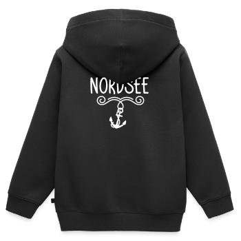 Nordsee - Kinder Premium Organic Zip Hoodie - Schwarz - Hinten - AI Model Kid Male (0cm)