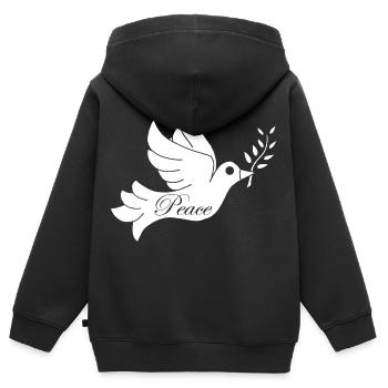 Weißer Vogel des Friedens - Kinder Premium Organic Zip Hoodie - Schwarz - Hinten - AI Model Kid Male (0cm)