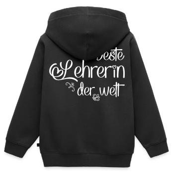 Lehrerin - Kinder Premium Organic Zip Hoodie - Schwarz - Hinten - AI Model Kid Male (0cm)
