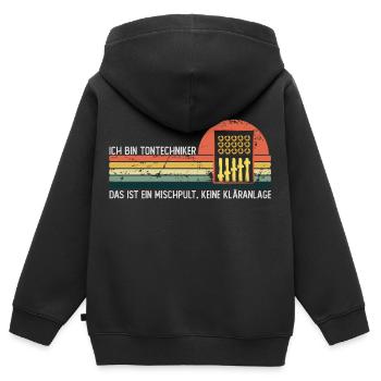 Das ist ein Mischpult, keine Kläranlage - Kinder Premium Organic Zip Hoodie - Schwarz - Hinten - AI Model Kid Male (0cm)