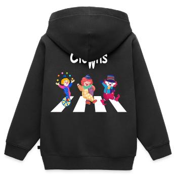 Die Clowns - Kinder Premium Organic Zip Hoodie - Schwarz - Hinten - AI Model Kid Male (0cm)