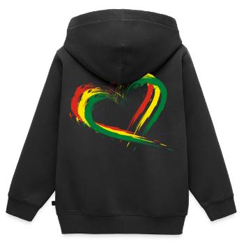 Bolivien - Kinder Premium Organic Zip Hoodie - Schwarz - Hinten - AI Model Kid Male (0cm)