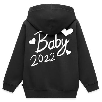 Baby 2022 - Neugeborenes 2022 - Kinder Premium Organic Zip Hoodie - Schwarz - Hinten - AI Model Kid Male (0cm)