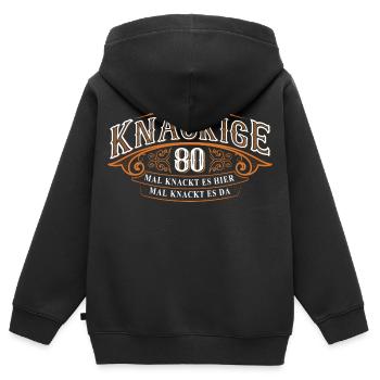 80. Geburtstag Ich Bin Knackige 80 Mal Knackt.... - Kinder Premium Organic Zip Hoodie - Schwarz - Hinten - AI Model Kid Male (0cm)
