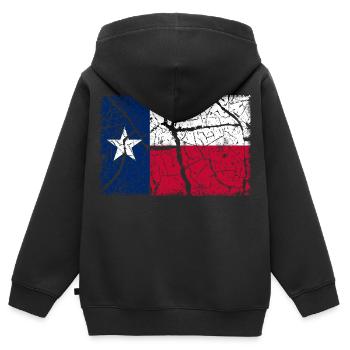 Texas Vintage - Kinder Premium Organic Zip Hoodie - Schwarz - Hinten - AI Model Kid Male (0cm)