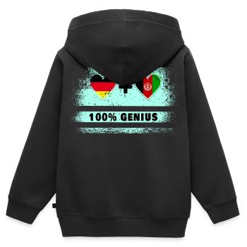 Allemagne et Afghanistan Genial / Cadeau - Sweat Premium à capuche zippé enfant bio - noir - Dos - AI Model Kid Male (0cm)