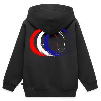 Kroatien - Kinder Premium Organic Zip Hoodie - Schwarz - Hinten - AI Model Kid Male (0cm)