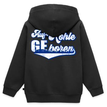 Auf Kohle geboren | Gelsenkirchen Ruhrpott - Kinder Premium Organic Zip Hoodie - Schwarz - Hinten - AI Model Kid Male (0cm)