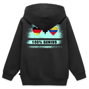 Allemagne et Venezuela Genial / Cadeau - Sweat Premium à capuche zippé enfant bio - noir - Dos - AI Model Kid Male (0cm)