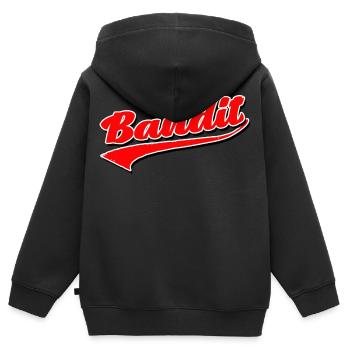 bandit voleur crime autocollant criminel hooligan gang - Sweat Premium à capuche zippé enfant bio - noir - Dos - AI Model Kid Male (0cm)