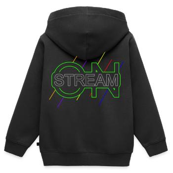 Stream on Live Streamerin Gamer - Kinder Premium Organic Zip Hoodie - Schwarz - Hinten - AI Model Kid Male (0cm)