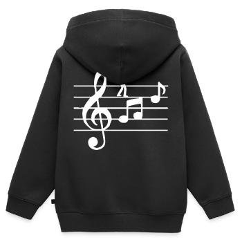 Flöte Blasinstrumente - Kinder Premium Organic Zip Hoodie - Schwarz - Hinten - AI Model Kid Male (0cm)