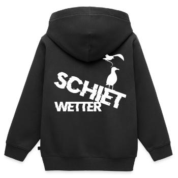Schiet Wetter - Kinder Premium Organic Zip Hoodie - Schwarz - Hinten - AI Model Kid Male (0cm)