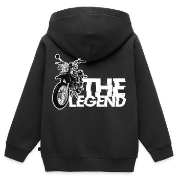Simson S51 Enduro La légende sait - Sweat Premium à capuche zippé enfant bio - noir - Dos - AI Model Kid Male (0cm)